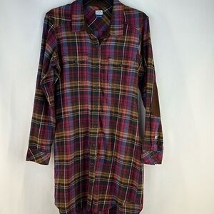 Kavu Jurnee Plaid Flannel MIDI Dress, S